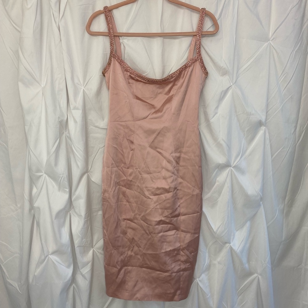 House of CB Camilla Pink Satin Dress with Hand Sewn Crystals - Picture 13 of 13